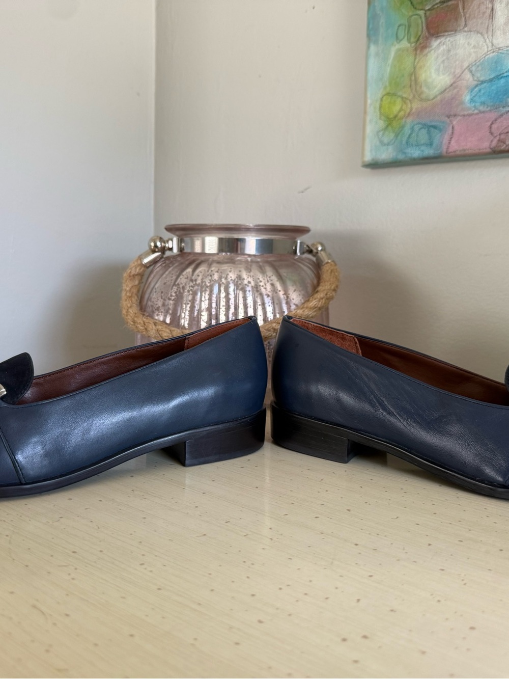 Etienne Aigner Neve Navy Leather Horsebit Loafers Women’s 8M - Picture 8 of 12
